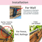 LaLaGreen Wall Planters for Outdoor Plants Window Flower Boxes Basket Attach to - Image 3
