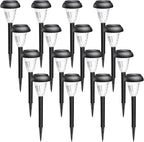 GIGALUMI 16 Pack Solar Lights Outdoor Waterproof, Warm White Pathway Light - Image 8