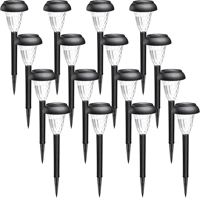 GIGALUMI 16 Pack Solar Light Outdoor Waterproof, Cool White Pathway Lights - Image 8