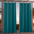 NICOLE MILLER NEW YORK Canvas Indoor/Outdoor Grommet Top Curtain Panel Pair by NicoleMiller