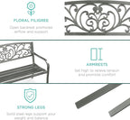Best Choice Products Outdoor Bench Steel Garden Patio Porch Furniture - Image 6