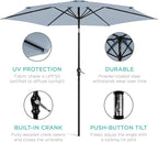 Best Choice Products 10ft Outdoor Table Compatible Steel Polyester Market Patio - Image 5