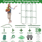 Cucumber Trellis for Raised Bed 50 x 34 Inch U-Shape Garden Trellis for - Image 4