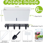 Window Box Planter 6 Pcs, 16.5 Inches Self Watering Rectangle Flower Plant Pots - Image 5