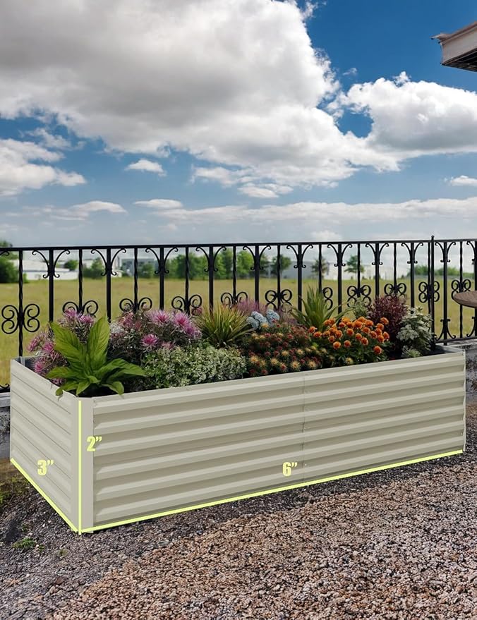 CABIHOME 2 Pcs 6x3x2 Ft Galvanized Raised Garden Bed, Deep Root Planter Box - Image 9