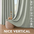 H.VERSAILTEX Linen Blackout Curtains 96 Inches Long 100% Absolutely Blackout - Image 7
