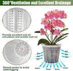 Orchid Pot with Saucers, 3 Each of 4.3", 6.1" Orchid Pots with Holes, 9 Pack - Image 5