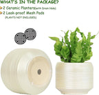 8 Inch + 6 Inch Ceramic Plant Pots Indoor - Image 2