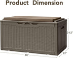 Devoko 100 Gallon Deck Box, Waterproof Resin Outdoor Storage Box - Image 5