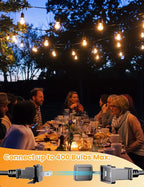 Svater Outdoor String Lights 150FT, E26 Socket, 1 Watt Dimmable 2700K Warm White - Image 4