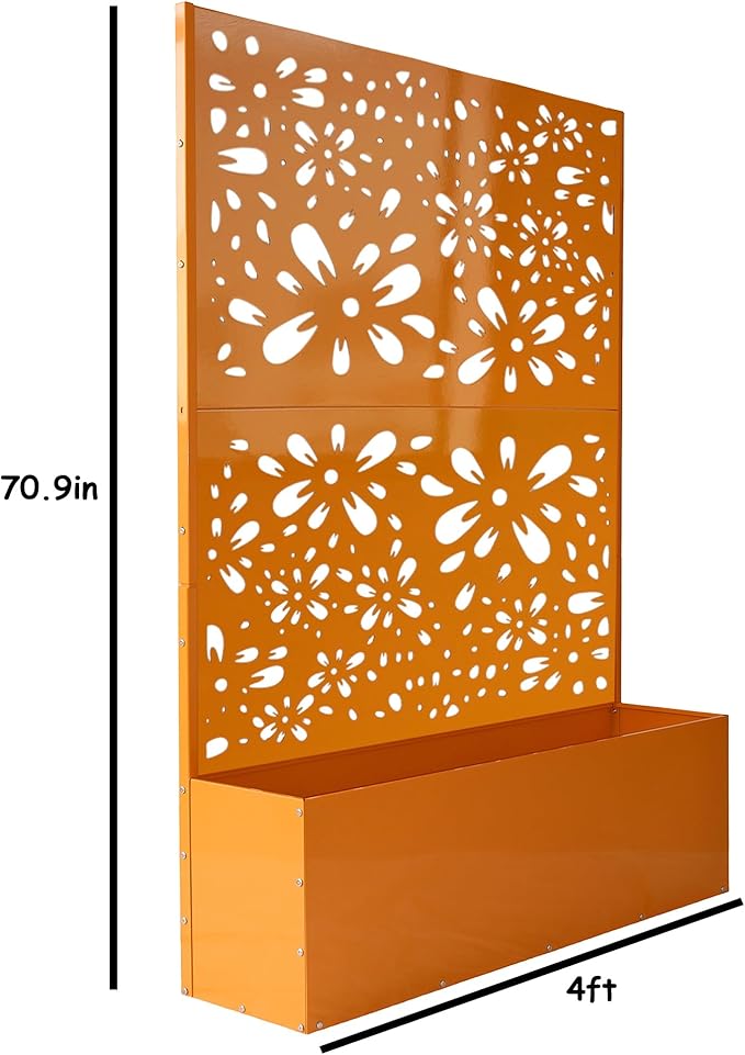 Oakland Living 6 ft. X 4 ft. Orange Freestanding Metal Privacy Screen Room - Image 2