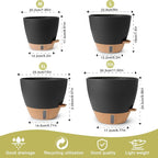 Plant Pots, 12/10/9/8/ Inch Large Plastic Self Watering Flower Pots Indoor - Image 2