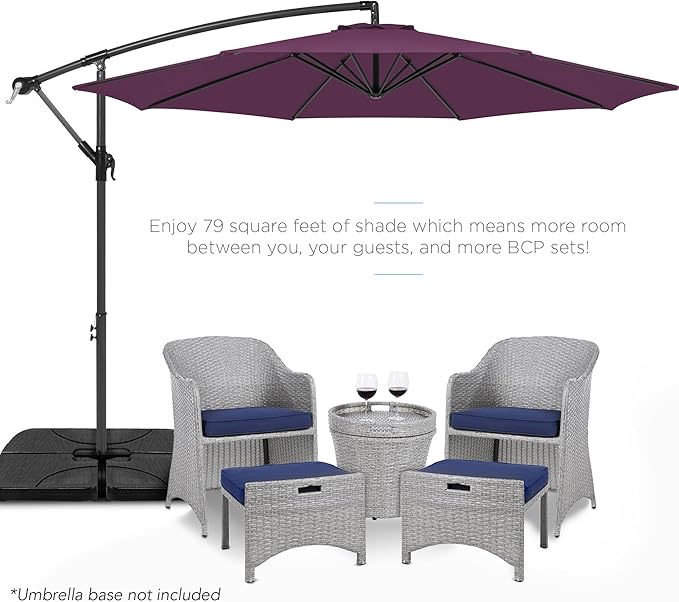 Best Choice Products 10ft Offset Cantilever Hanging Market Patio Umbrella - Image 2