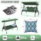 3 Seat Outdoor Porch Patio Swing - Image 7