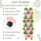Umigy 2 Set of 7 Tier Vertical Planter Stackable Tower Planters Strawberry Herb - Image 6