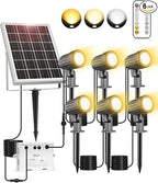 CLY 6 in 1 Solar Spotlights Landscape Outdoor Garden, Solar Spotlights IP66 by CLY