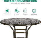 VIVIJASON 3-Piece Outdoor Swivel Bar Stools Set, All Weather Cast Aluminum - Image 2
