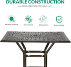 VIVIJASON 5-Piece Bar Height Patio Dining Set, Rust-Free Cast Aluminum Outdoor - Image 4