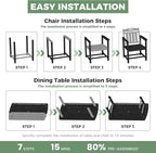 HDPE Outdoor Patio Dining Set - Image 9