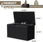 JUMMICO 90 Gallon Waterproof Resin Deck Box, Double Wall Outdoor Storage Box - Image 3