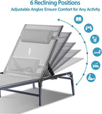 4 Pack Foldable Chaise Lounge Chair - Image 4