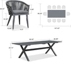 PURPLE LEAF 11 Pieces Outdoor Dining Set - Image 7