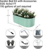 Garden Box Raised Flower Bed Galvanized Metal Planter Round Raised Garden Bed - Image 2