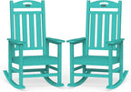 Oversized Outdoor Rocking Chair Set of 2, HDPE All-Weather Patio Rocking Chairs by Suunyn