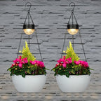 BAYN 2 Packs Solar Hanging Basket Planters - Image 2