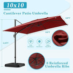 HOTEEL10x10ft Patio Umbrella Cantilever Umbrellas - Image 7