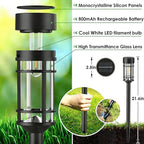 Mancra Solar Pathway Lights Outdoor, 8 Pack Metal Glass Solar Lights Outdoor - Image 3