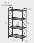 SONGMICS 4-Tier Metal Storage Rack, Shelving Unit - Image 3