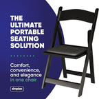 100 Black Resin Stackable Folding Chair - Image 3