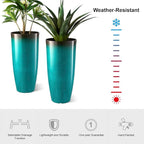 Glitzhome 30" H Tall Outdoor Planter, Plastic Large Flower Pots - Image 3
