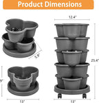 VECELO 5 Tier Vertical Garden Planter, Self Watering Stackable Planters - Image 2