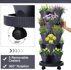 Umigy 2 Set 5 Tier Stackable Planters Vertical Garden Planters - Image 4