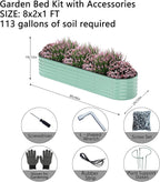 Garden Box Raised Flower Bed Galvanized Metal Planter Round Raised Garden Bed - Image 2