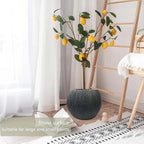 14.5 Inch Dia Plastic Round Black Planters - Image 8