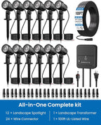 ZZXX All-in-One Low Voltage Landscape Lighting Kit, 2700K Waterproof Landscape - Image 2