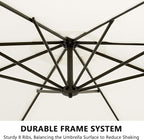 VECELO 10ft Offset Patio Umbrella, Cantilever Umbrella, Hanging Outdoor - Image 3