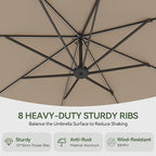 Aoxun 11 FT Cantilever Umbrella - Image 7