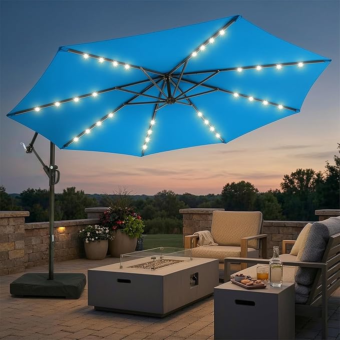 wikiwiki 10ft Solar LED Patio Umbrella by WikiwikiPatioUmbrellas