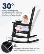 KINGYES Oversized Outdoor Rocking Chair Set of 6, All-Weather Patio Rocking - Image 5