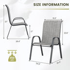 UDPATIO Patio Chairs Set of 6, Stackable Outdoor Dining Chairs - Image 3