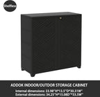 ADDOK Indoor Outdoor Plastic Storage Cabinet 34"x15"x34", Outdoor Storage Shed - Image 5