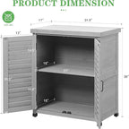 Outdoor Potting Bench with Storage Cabinet and Metal Top, Wood Workstation - Image 5
