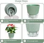 Plant Pots - 6" Orchid Pot, 5 Pack Orchid Pots - Self Watering Pots - Image 4