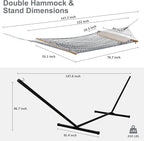 SUNCREAT Rope Hammock with Stand Included, Portable Double Hammock with Soft - Image 6