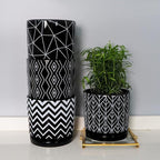 Ton Sin Flower Pots, 5.5 Inch Black Ceramic Planter - Image 2
