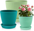 SupKing Large Plant Pots 7.5/6.7/6 Inch Set of 3, Plastic Flower Pots Planters by SupKing